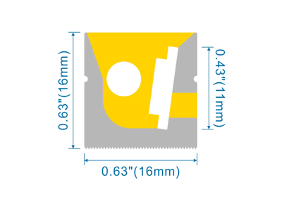 Silikone-skinne (for siderettet lys) for LED strip 16x16 mm. PR.METER