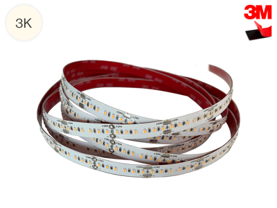 LightMore LED strip 5 m. 14.4W/m. 24V. Ra95. 160LED/m. 3.000K. IP20. 10mm PCB. 20 cm. ledning i begge ender