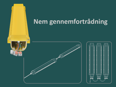 Sløjfbar og dæmpbar ATEX LED armatur 120 cm. 60W 4000K