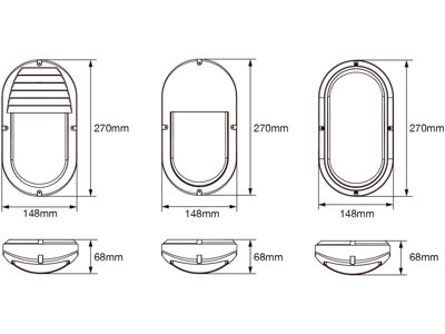 Grill for Pragmalux Ovalo LED bulkhead Ø:270mm, SORT