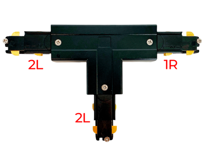 PRO Track Rail T-tilslutning. højre #1. 3-faset/6-ledet. SORT