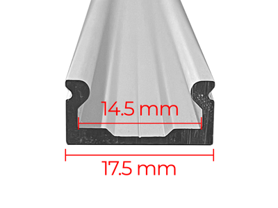 Alu-skinne for LED strip, 1 m. (17x8) UDEN cover