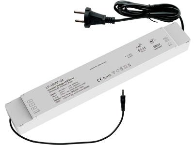 LED driver 24V 150W TRIAC/PUSH dæmpbar INKL. AC adapter og DC adapter (3.5 mm)