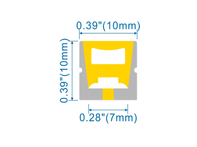 Silikone-tube for LED strip 10*10 PR.METER