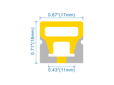 Silikone-tube for LED strip 18*17 PR.METER