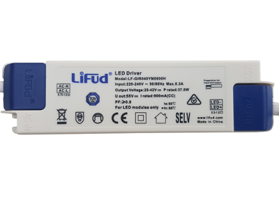 Lifud LED driver 900mA CC/36W. 33-40V. inkl. rund DC adapter