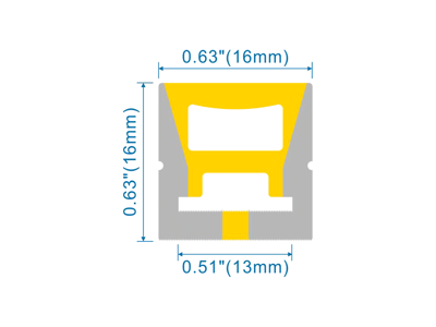 Silikone-tube for LED strip 16*16 PR.METER